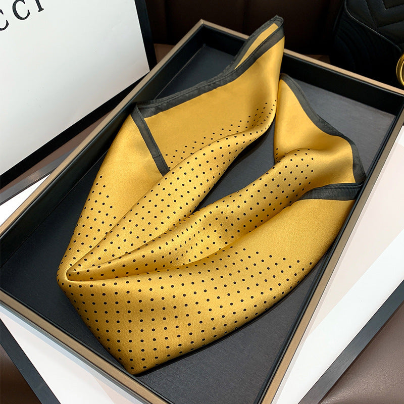 Silk scarf dot pattern small scarf women's temperament fashion commuting scarf that goes with everything