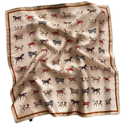 Silk scarf printed pattern neckerchief that goes with anything High quality elegant temperament scarf 