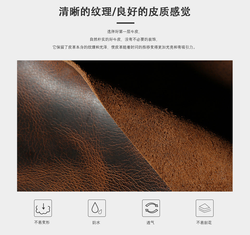 Men's Shoulder Bag Genuine Cowhide Leather Retro Outdoor Travel Crossbody Bag for Men 