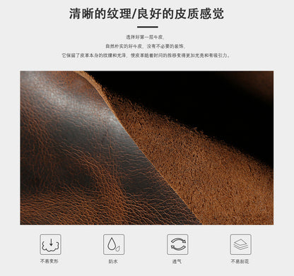 Men's Shoulder Bag Genuine Cowhide Leather Retro Outdoor Travel Crossbody Bag for Men 