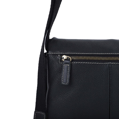 Men's Shoulder Bag Cowhide Soft Leather Casual Business Large Capacity Crossbody Bag for Men 