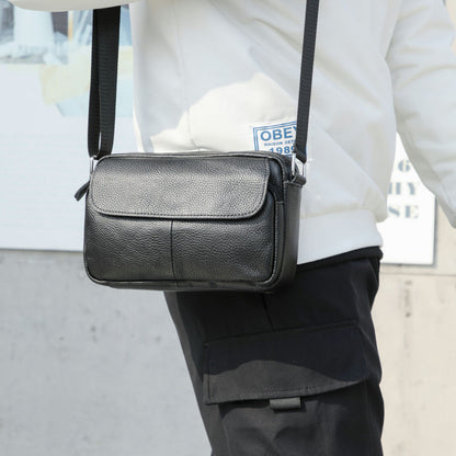 Men's Shoulder Bag Genuine Cowhide Leather Retro Casual Men's Crossbody Bag Messenger Bag 