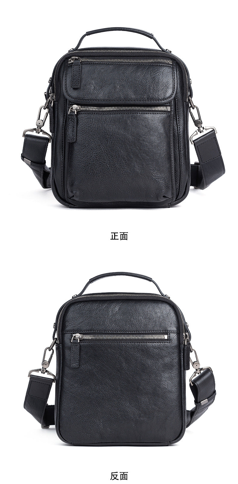 Men's Shoulder Bag Genuine Cowhide Leather Retro Casual Male Crossbody Bag 