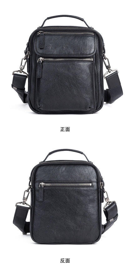 Men's Shoulder Bag Genuine Cowhide Leather Retro Casual Male Crossbody Bag 