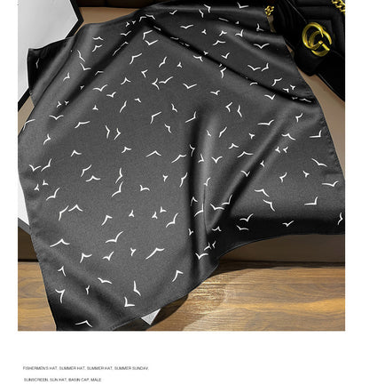 Silk scarf printed pattern elegant temperament neckerchief ladies scarf high quality