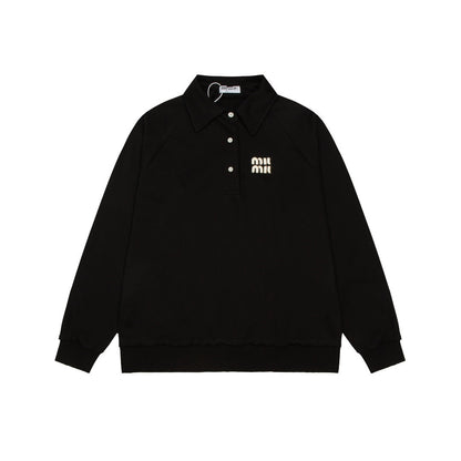 MIUMIU長袖ポロシャツ おしゃれ上着 クールカジュアル ロングtシャツ プルオーバー SY0340