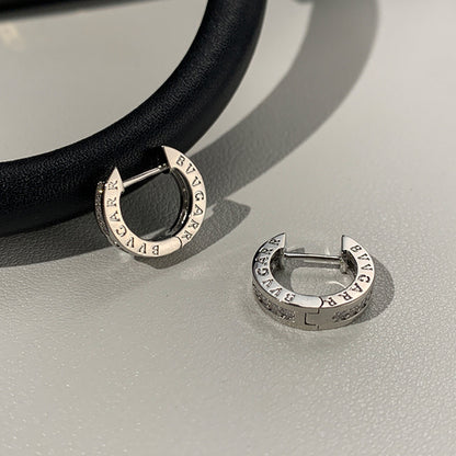 B-shaped mother pattern round earrings for women luxury men's earrings temperament ins earrings