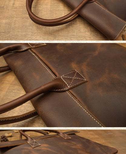 Men's handbag handbag handmade Korean fashion genuine cowhide leather casual business briefcase thin computer bag 