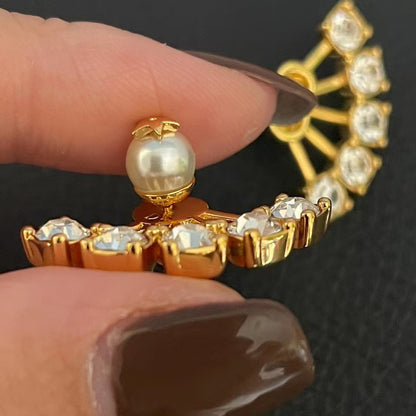 Earrings Cubic Chassis Retro Earrings Fan-shaped earrings that make light of luxury 