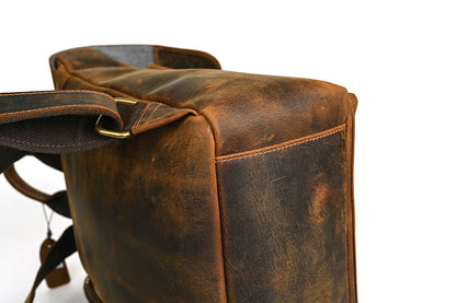 Men's backpack cowhide genuine leather retro casual computer bag for men 