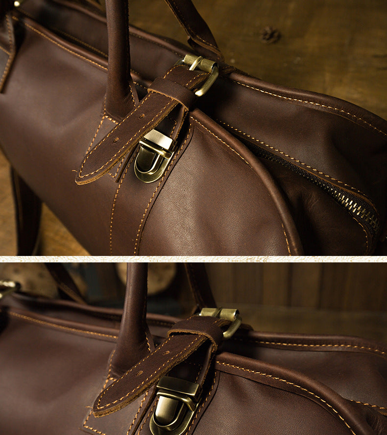 Men's travel bag Genuine cowhide leather large capacity handbag Men's crossbody shoulder bag Luggage bag 