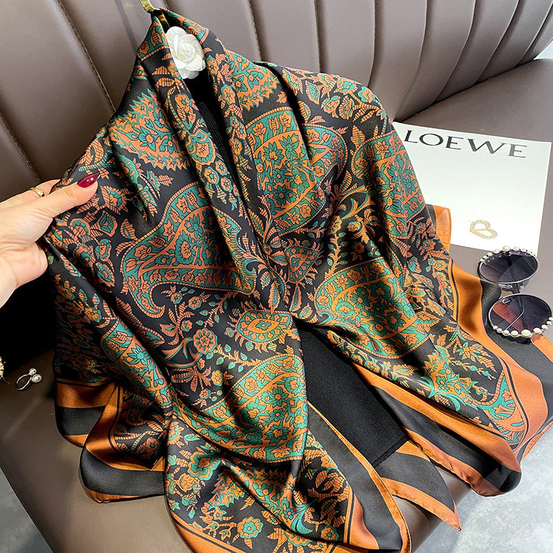 Scarf Scarf Cashew Nut Flower Sheer Sunscreen Stole Temperament Big Scarf
