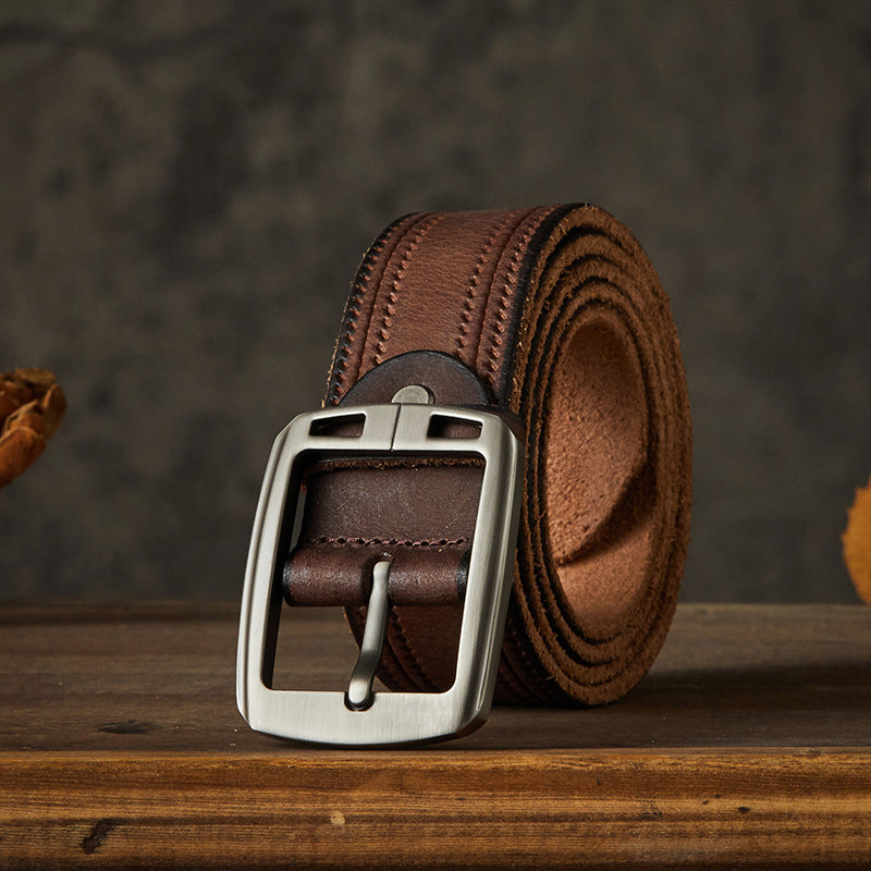 Men's Belt Handmade Fashion Casual Stainless Steel Needle Buckle Men's Belt 