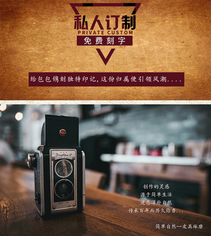 Men's short wallet made of genuine cowhide leather Crazy Horse Original casual simple thin Korean fashion unique wallet for men 