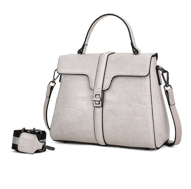Genuine leather women's bag Crocodile pattern handbag Fashion large capacity shoulder bag Retro Handbag that goes with anything. Bag
