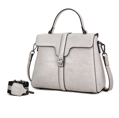 Genuine leather women's bag Crocodile pattern handbag Fashion large capacity shoulder bag Retro Handbag that goes with anything. Bag