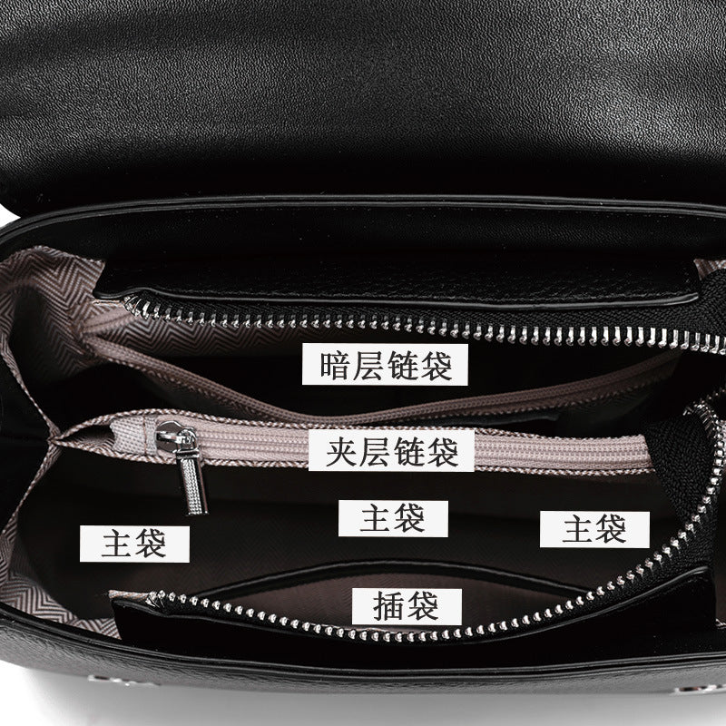 Genuine leather women's bag crocodile pattern handbag fashion lightweight luxury cowhide shoulder bag commuting handbag.bag