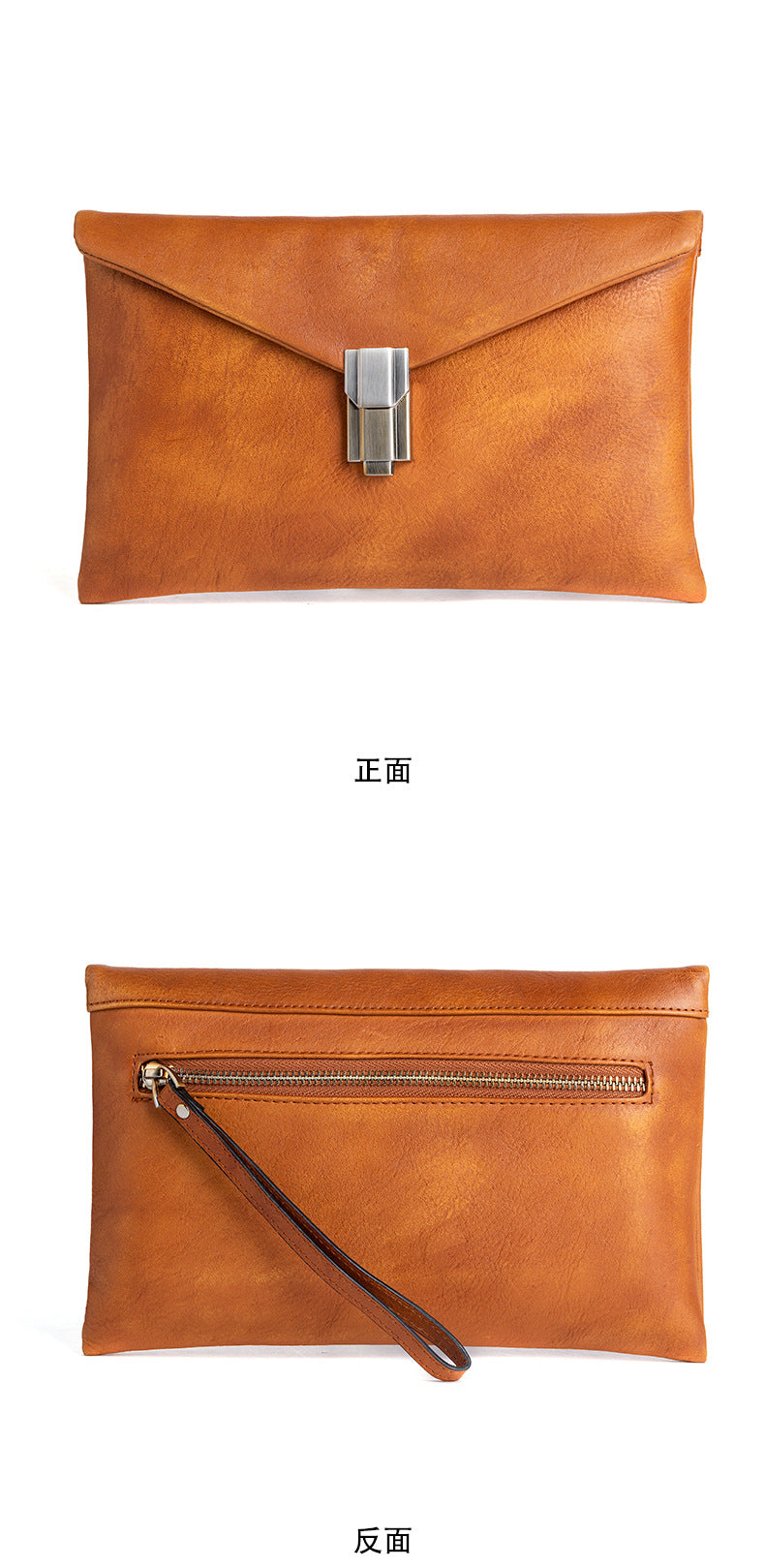 Men's Clutch Bag Cowhide Genuine Leather Retro Casual Men's Handbag 