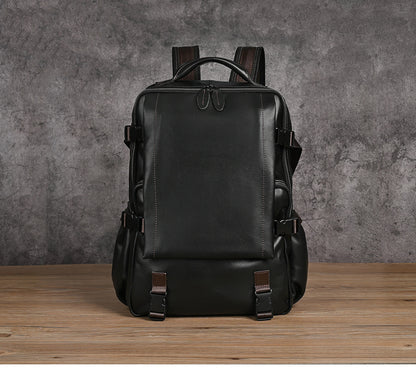 Men's backpack cowhide genuine leather retro casual business travel bag for men computer bag 
