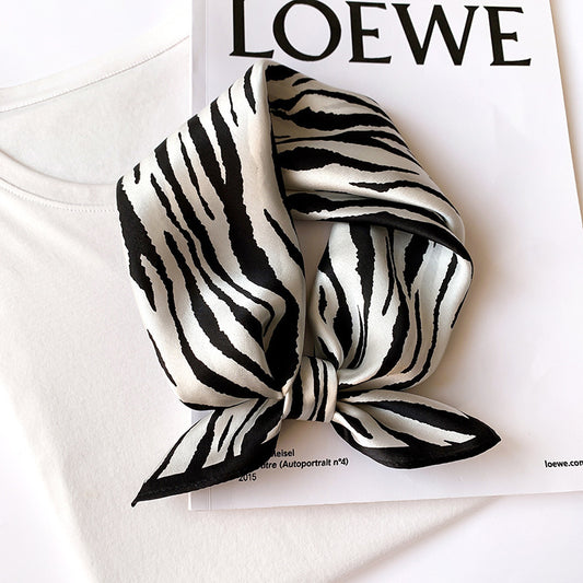 Silk scarf striped pattern small scarf fashion elegant ornament neckerchief
