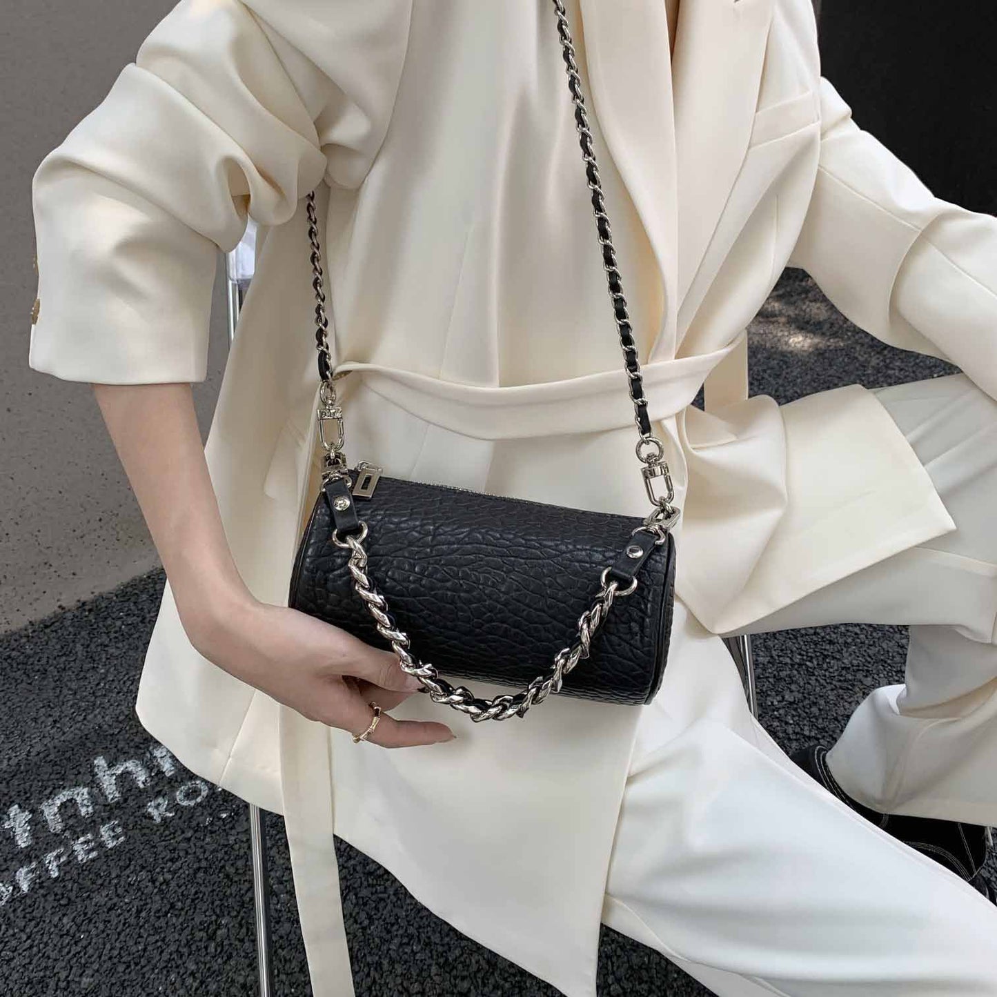 Genuine leather fashion diagonal shoulder bag armpit bag trend shoulder bag ladies bag