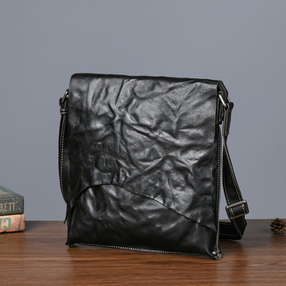 Men's Shoulder Bag Genuine Cowhide Leather Fashion Crossbody Bag for Men 