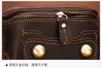 Men's Shoulder Bag Cowhide Genuine Leather Retro Fashion Casual Men's Crossbody Bag 