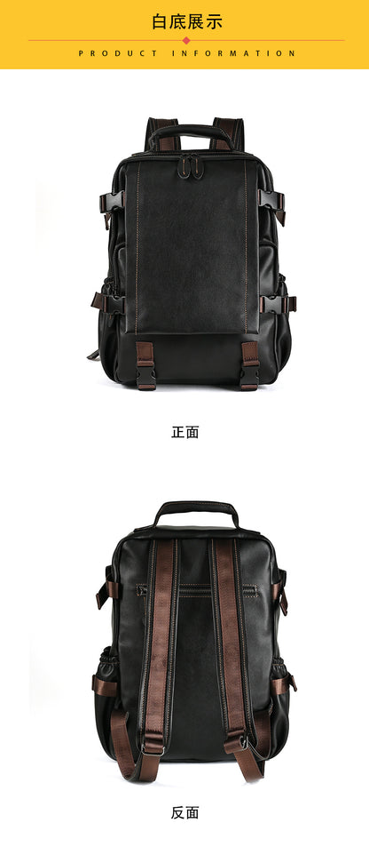 Men's backpack cowhide genuine leather business casual computer bag fashion large capacity travel bag for men 
