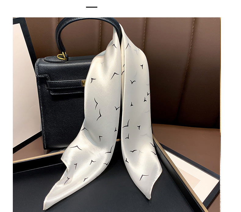 Silk scarf printed pattern elegant temperament neckerchief ladies scarf high quality