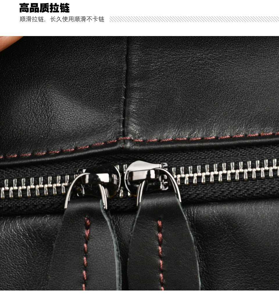 Men's backpack cowhide genuine leather retro casual business travel bag for men computer bag 