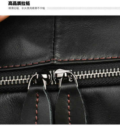 Men's backpack cowhide genuine leather retro casual business travel bag for men computer bag 