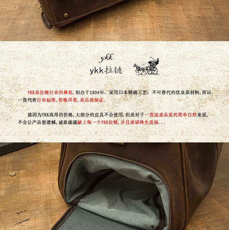 Men's Travel Bag Large Capacity Cowhide Crazy Horse Handmade Retro Crossbody Bag Fashion Luggage Bag for Men 