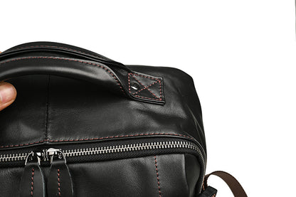 Men's backpack cowhide genuine leather retro casual business travel bag for men computer bag 