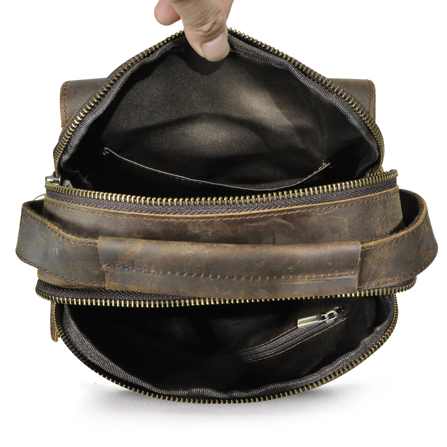 Men's Shoulder Bag Genuine Cowhide Leather Retro Travel Outdoor Men's Crossbody Bag