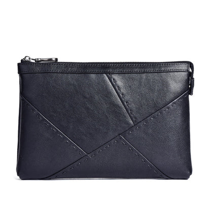 Men's Clutch Bag Genuine Cowhide Leather Retro Casual Men's Handbag 