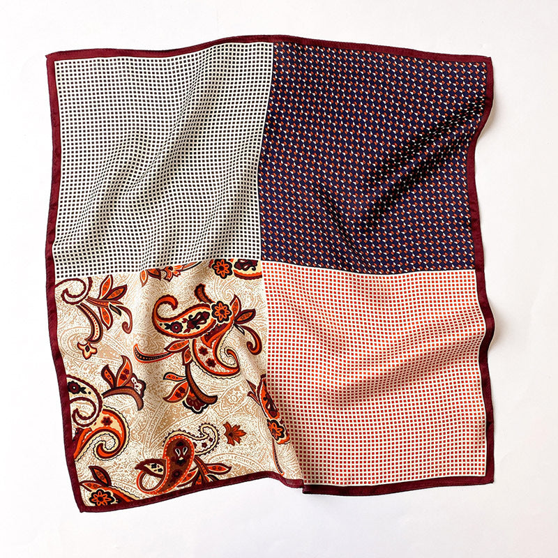 Silk Scarf Women Sheer Fashionable Printed Pattern Muffler Decorate Elegant Temperament Neckerchief