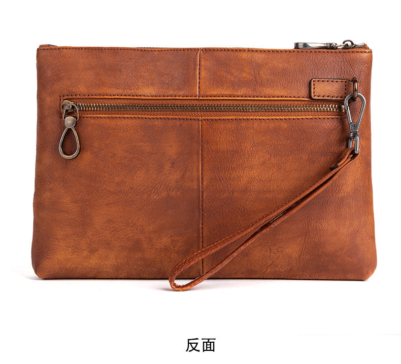 Men's Clutch Bag Genuine Cowhide Leather Casual Men's Handbag 