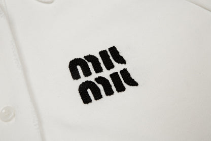 MIUMIU長袖ポロシャツ おしゃれ上着 クールカジュアル ロングtシャツ プルオーバー SY0340