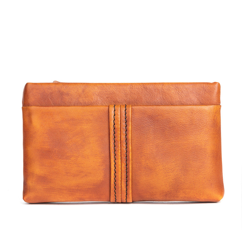 Men's Clutch Bag Genuine Cowhide Leather Retro Casual Men Bag 