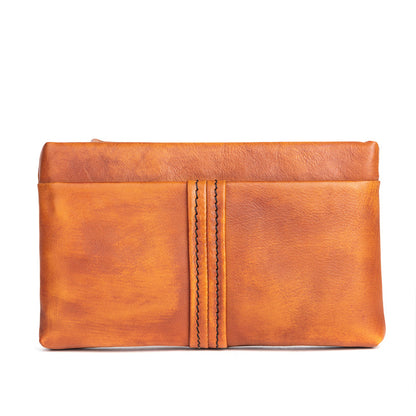 Men's Clutch Bag Genuine Cowhide Leather Retro Casual Men Bag 