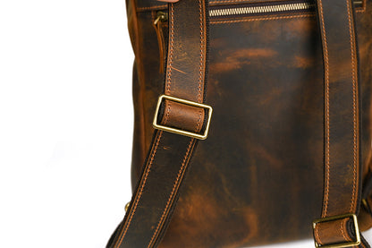 Men's backpack cowhide genuine leather retro casual computer bag for men 