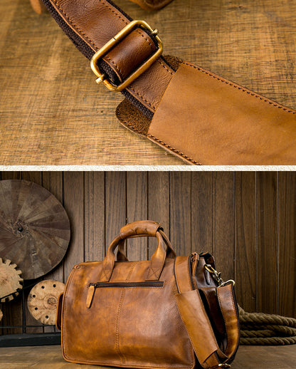 Men's original messenger bag Genuine cowhide leather handmade handbag crossbody shoulder bag for men 