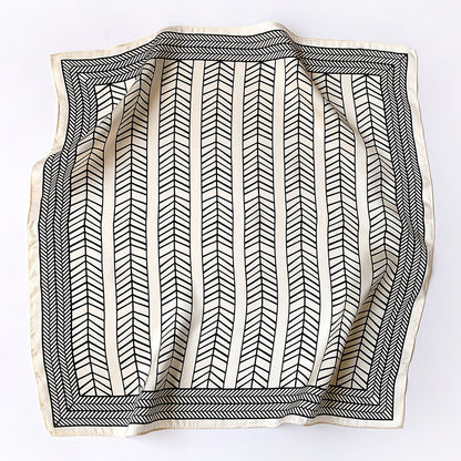 Silk scarf elegant temperament small scarf high quality geometric pattern decorative scarf ladies