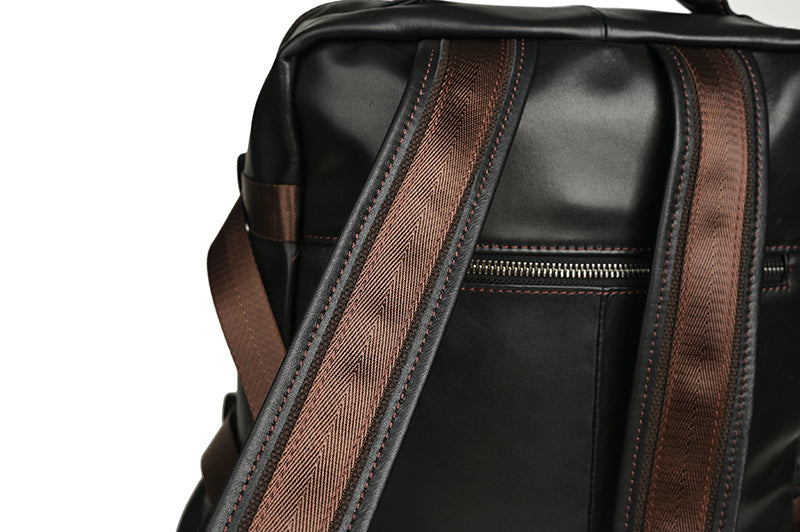 Men's backpack cowhide genuine leather retro casual business travel bag for men computer bag 