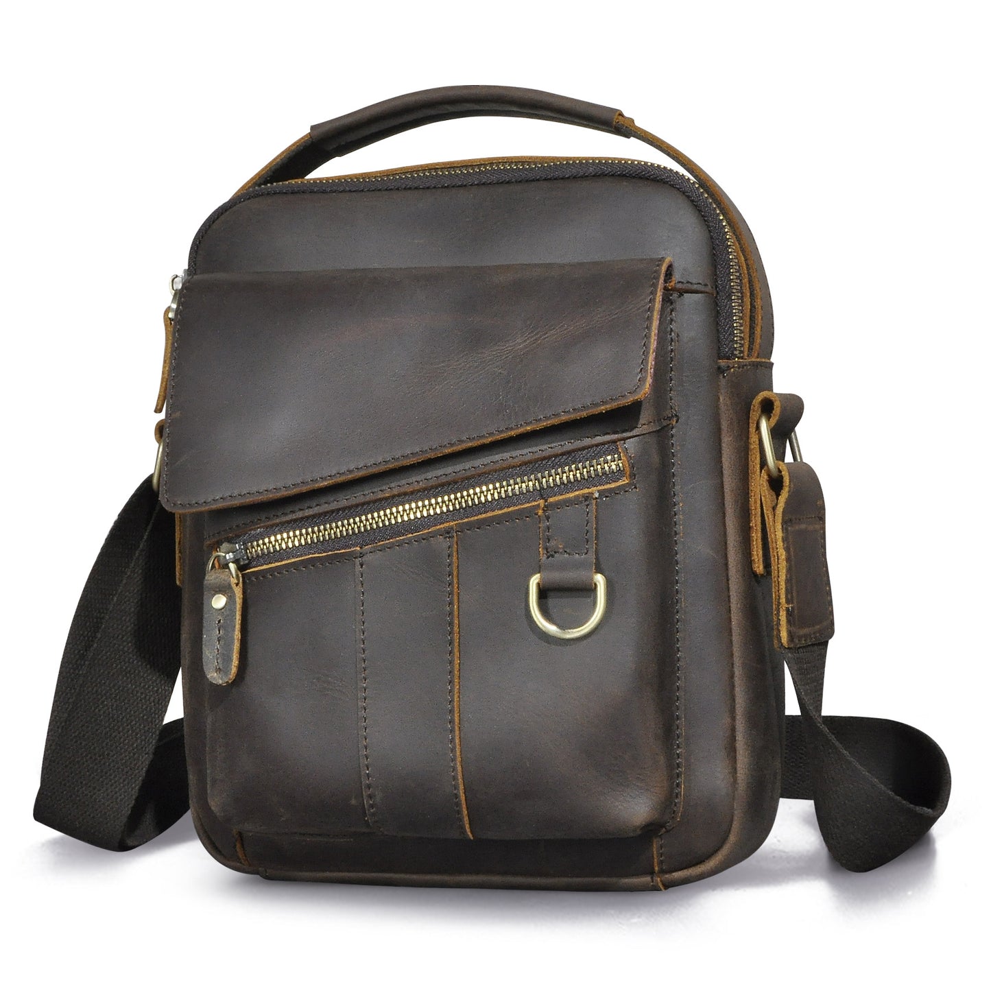 Men's Crossbody Bag Cowhide Genuine Leather Retro Travel Outdoor Men Shoulder Bag 