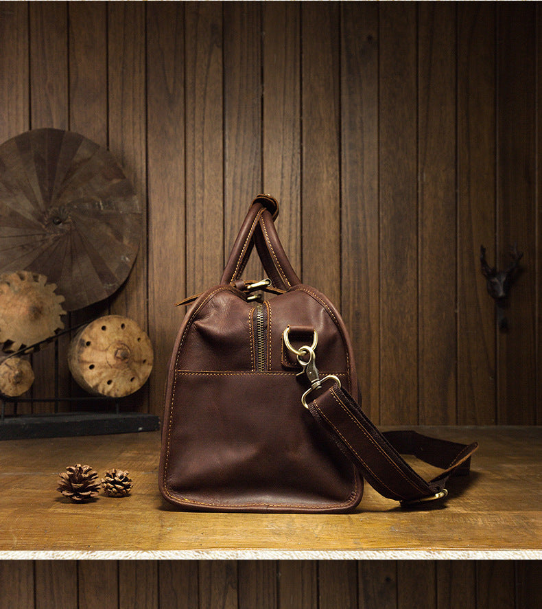 Men's travel bag Genuine cowhide leather large capacity handbag Men's crossbody shoulder bag Luggage bag 