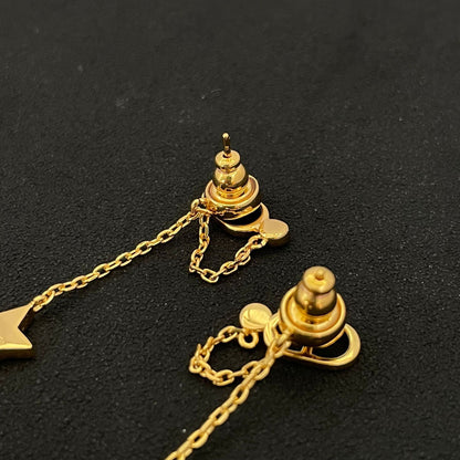 Earrings Hoshigata Pendant Cubic Chassis Long Earrings 