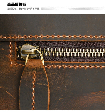 Men's backpack cowhide genuine leather retro casual computer bag for men 