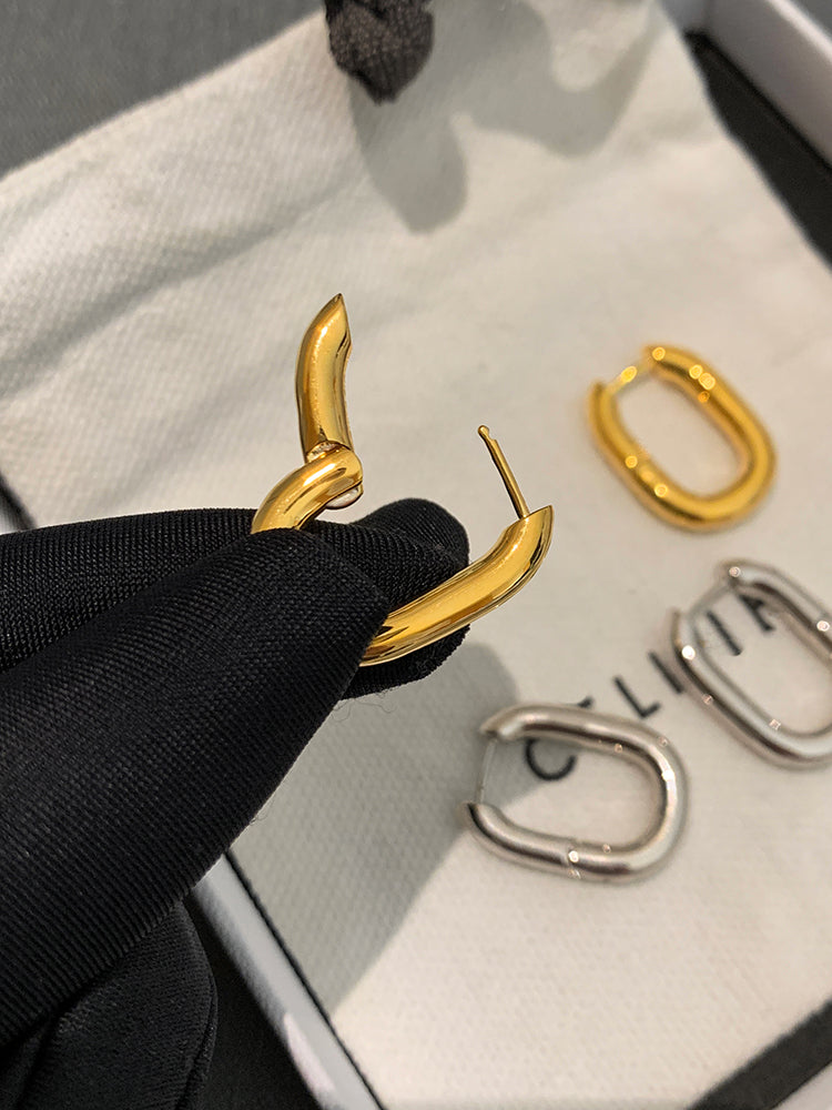 CE metal U-shaped earrings for ladies minor design sense luxury simple temperament luxury earrings