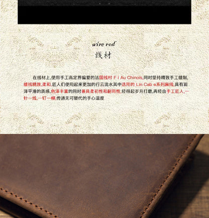 Men's Short Wallet Original Handmade Cowhide Genuine Leather Crazy Horse Retro Korean Fashion Coin Purse Men's Wallet 